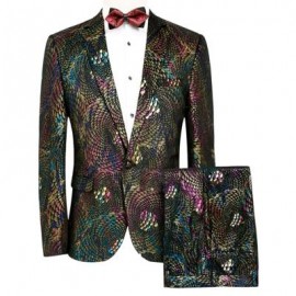 image of COLORFUL SCALES PATTERN BLAZER AND PANTS TWINSET (COLORMIX) XL