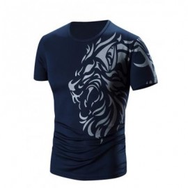 image of ROUND NECK PRINTED SHORT SLEEVE T-SHIRT FOR MEN (CADETBLUE) XL