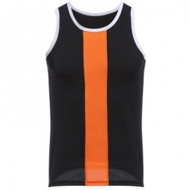 image of SIMPLE DESIGN MESH ROUND NECK SLEEVELESS MALE BREATHABLE VEST (BLACK) L
