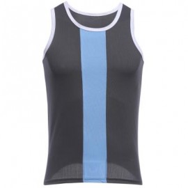image of SIMPLE DESIGN MESH ROUND NECK SLEEVELESS MALE BREATHABLE VEST (GRAY) L