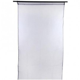 image of 1 X 2M PURE COLOR SHEER VOILE WALL ROOM DIVIDER WINDOW CURTAIN (BLACK) 100 X 200CM
