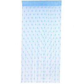 image of 2 X 1M ROMANTIC HEART SHAPE LINE TASSEL STRING DOOR CURTAIN ROOM WINDOW DIVIDER (AZURE)