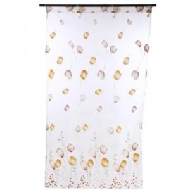 image of 1M X 2M CHIFFON GAUZE VOILE WALL ROOM DIVIDER TULIP FLORAL PRINTED CURTAIN (SOIL)