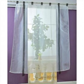 image of 140 X 140CM EUROPEAN WAVE BLINDS STITCHING COLORS VOILE PANEL WINDOW CURTAIN FOR LIVING ROOM BEDROOM (BLACK)