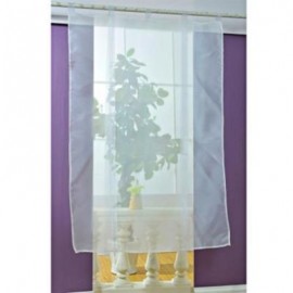 image of 140 X 140CM EUROPEAN WAVE BLINDS STITCHING COLORS VOILE PANEL WINDOW CURTAIN FOR LIVING ROOM BEDROOM (WHITE)