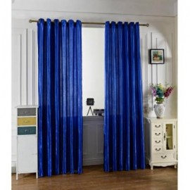image of 100 X 250CM PURE COLOR GROMMET RING TOP BLACKOUT WINDOW CURTAIN (SAPPHIRE BLUE)