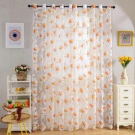 image of 270CM X 100CM FLORAL RUSTIC TULL VOILE DOOR WINDOW BALCONY CURTAINS PANELS DRAPES (COLORMIX)