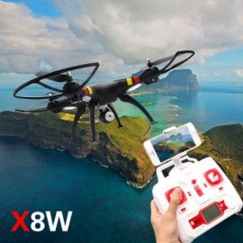 image of SYMA X8W WIFI FPV HEADLESS MODE 2.4GHZ 6 AXIS GYRO RC QUADCOPTER WITH 0.3MP CAMERA 3D ROLL STUMBLING FUNCTION (FULL BLACK)