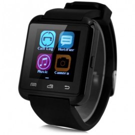 image of U8 SMARTWATCH WITH WATCH PASSOMETER TOUCH SCREEN TOUCH AND DIAL PHONE (BLACK) 4.80 x 4.10 x 1.20 cm