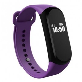 image of A16 BLE 4.0 ADI SENSOR HEART RATE SMART BRACELET WITH ALARM 30 DAYS STANDBY TIME (PURPLE) 23.65 x 1.40 x 1.02 cm