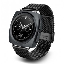 image of A11 BLUETOOTH 4.0 HEART RATE MONITOR SMART WRISTBAND CALENDAR SPEAKER MICROPHONE PHONEBOOK WATCH (BLACK, STEEL BAND/LEATHER BAND) Steel Band