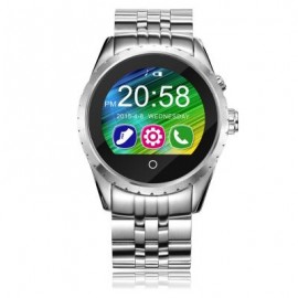 image of C5 SAPPHIRE GLASS MIRROR BLUETOOTH 3.0 / 4.0 SMART WATCH IPS DISPLAY SCREEN LEATHER BAND