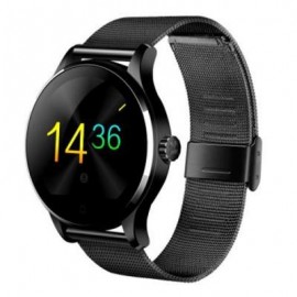 image of K88H MTK2502 BLUETOOTH SMART WATCH HEART RATE TRACK WRISTWATCH (BLACK) STAINLESS STEEL BAND