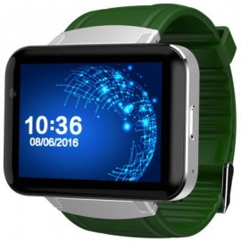 image of DM98 2.2 INCH ANDROID 4.4 3G SMARTWATCH PHONE MTK6572 DUAL CORE 1.2GHZ 4GB ROM CAMERA BLUETOOTH (SILVER AND GREEN) 5.90 x 2.60 x 1.20 cm