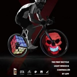 image of XUANWHEEL X1 COLORFUL BICYCLE WHEEL SPOKE LIGHT WITH 192PCS RGB LED APP CONTROL (BLACK)