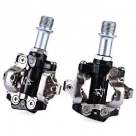 image of 2 PCS SETSAIL 101 MOUNTAIN BIKE TRAIL PEDALS CHROMOLY SPINDLE SPD PEDAL (BLACK)
