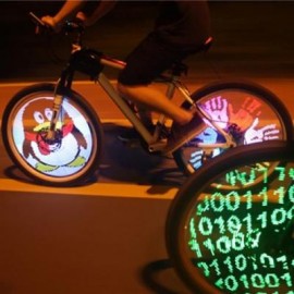 image of YQ8003 BICYCLE LIGHT DIY PROGRAMMABLE LED WHEEL LIGHT WATERPROOF FOR 26 INCH BIKE WHEEL (BLACK)
