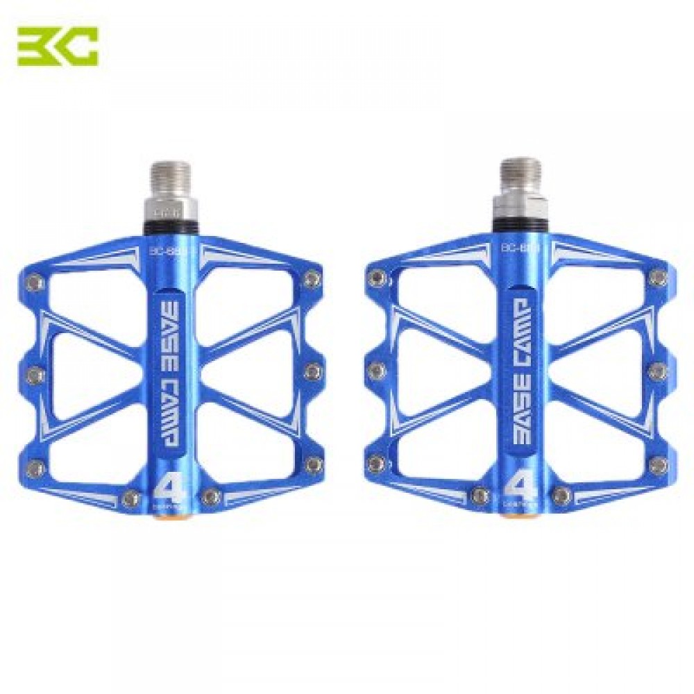 BASECAMP BC - 688 PAIRED ALUMINUM ALLOY ANTI-SLIP MOUNTAIN BIKE PEDAL FIXED GEAR TREADLE WITH 4 BALL BEARING BICYCLE ACCESSORIES (BLUE) BASECAMP BC - 688 PAIRED ALUMINUM ALLOY ANTI-SLIP MOUNTAIN BIKE PEDAL FIXED GEAR TREADLE WITH 4 BALL BEARING BICYCLE ACCESSORIES (BLUE)