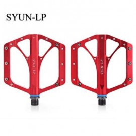image of SYUN-LP PAIRED FASHION ALUMINUM ALLOY BIKE PEDAL FOR MOUNTAIN ROAD BICYCLE (RED)