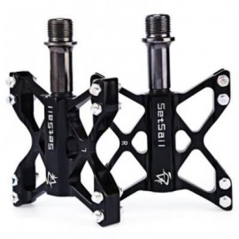 image of 1 PAIR SETSAIL 068 MOUNTAIN BIKE PEDALS SUITABLE BMX FLAT WITH BUTTERFLY SHAPE (BLACK)