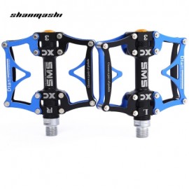 image of SHANMASHI SMS - 12T PAIRED 3 BEARING ROAD MOUNTAIN BICYCLE PEDAL (BLACK AND BLUE)