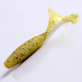 image of FISHING LURE 5PCS/LOT 3.3G 70MM QUALITY PROFESSIONAL SOFT LURE WORM CURLY TAIL GRUB ARTIFICIAL FAKE BAIT FLY FISHING WOB (YELLOW) 0