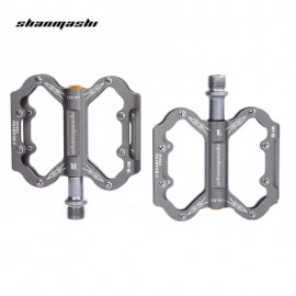 image of SHANMASHI SLIP-RESISTANT PAIRED ALUMINIUM ALLOY BICYCLE PEDAL (TITANIUM GREY)