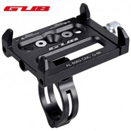 image of GUB ALUMINUM ALLOY ADJUSTABLE BICYCLE PHONE HOLDER BIKE HANDLEBAR MOUNT STAND (BLACK) 14.30 x 9.30 x 2.50 cm