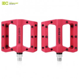image of BASECAMP BC - 672 PAIRED FASHION NYLON BIKE PEDAL FOR MOUNTAIN ROAD BICYCLE (RED)