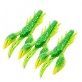 image of HONOREAL 7.5CM SHRIMP SHAPE SOFT BAIT FISHING LURE 3PCS (GREEN AND YELLOW) 0