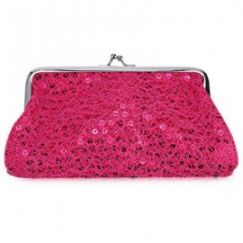 image of SEQUINS WOMEN POLYESTER LONG WALLET FASHIONABLE HASP BUCKLE PURSE (ROSE) -