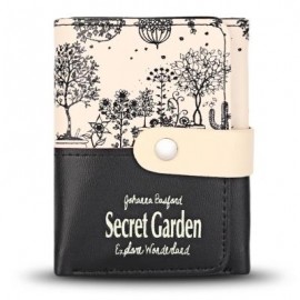 image of GUAPABIEN PARK SCENERY PRINT PU LEATHER SNAP FASTENER GIRLS SHORT WALLET (BLACK) -