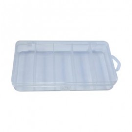 image of HARD WATERPROOF PLASTIC FISHING LURE BAIT HOOK ACCESSORY TACKLE BOX (WHITE AND BLUE) 0
