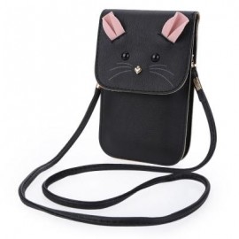 image of MOUSE SHOULDER BAG PU LEATHER VERTICAL TYPE MINI PHONE POCKET FOR LADY VERTICAL