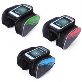 image of FRONT FRAME TUBE BAG WITH 5.5 INCH MOBILE PHONE CASE (GREEN/RED/BLUE) 29.00 x 19.00 x 4.00 cm