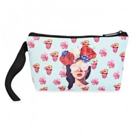 image of GUAPABIEN TRENDY COLORFUL PATTERN PRINT COSMETIC POCKET MONEY MOBILE PHONE BAG FOR LADIES (HEAD OF BEAUTIFUL GIRL) GIRL