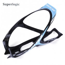 image of SUPERLOGIC ULTRALIGHT CARBON FIBER BICYCLE WATER BOTTLE HOLDER (BLUE AND BLACK)