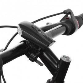 image of BICYCLE USB CHARGING WATERPROOF LED SMART SHOCK SENSOR LIGHT BIKE FRONT LAMP (BLACK)