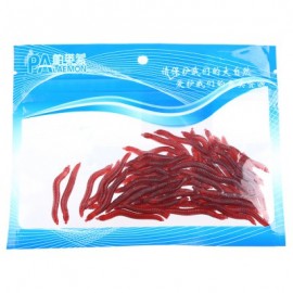 image of 4CM 50PCS DURABLE SOFT LURE ARTIFICIAL BAIT FOR HOOKS FISHING ACCESSORY (RED) 50