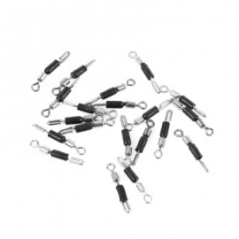 image of 20PCS NUMBER 10 STAINLESS STEEL FISHING HOOK ROLLING SWIVEL LINE CONNECTOR (GUN METAL) -