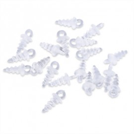 image of 20PCS PLASTIC FISHING BAIT SCREW CARP POP UP PEG FISH ACCESSORY (TRANSPARENT) -