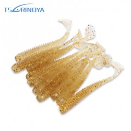image of TSURINOYA 10PCS ARTIFICIAL SOFT LUMINOUS FISHING BAIT FISH TACKLE (TRANSPARENT GOLD) -