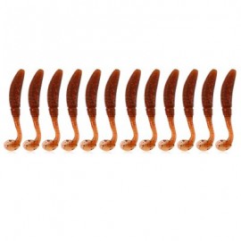 image of 12PCS 50MM TRULINOYA SOFT FISH LURE COLORFUL ARTIFICIAL BAITS FISHING TACKLE WITH FISHINESS (CHOCOLATE) 50 MM