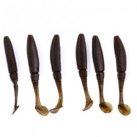 image of 12PCS 50MM TRULINOYA SOFT FISH LURE COLORFUL ARTIFICIAL BAITS FISHING TACKLE WITH FISHINESS (BLACK BROWN) 80MM