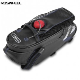 image of ROSWHEEL BICYCLE SADDLE SEAT BIKE REAR BAG WITH CYCLING LIGHT (BLACK AND GREY)