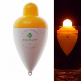 image of SENCART LED LUMINOUS FISHING FLOAT BUOY VERTICAL FLOATS BOBBERS TACKLE + BATTERY CR2032 (YELLOW) MEDIUM