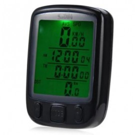 image of SD-563 WATERPROOF WIRELESS MULTI FUNCTION BIKE COMPUTER ODOMETER SPEEDOMETER WITH LCD BACKLIGHT (BLACK)