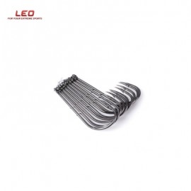 image of LEO 10PCS EYELET DOUBLE BARB ANGLING HOOK CARP FISHING TACKLE (SILVER GRAY) NO.6