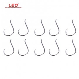 image of LEO 10PCS OCTOPUS CIRCLE FISHHOOK CARBON STEEL FISHING HOOK (SILVER) NO. 4/0