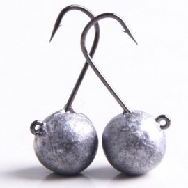 image of LEAD HEAD METAL SHARP FISHING HOOKS 5PCS / LOT 3.6G JIGGING FOR WORM SOFT LURE (SILVER) 0